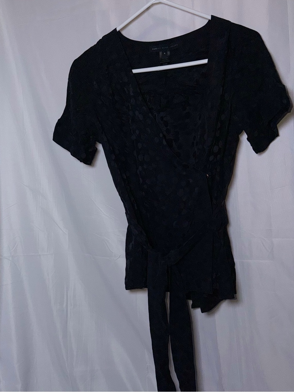Marc by Marc Jacobs Black Short Sleeve Wrap Blouse